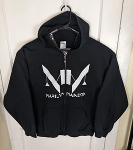 Marilyn Manson Promo Zip Hoodie XL Gildan Heavy Licensed Rock Band Spellout Punk - Picture 1 of 8
