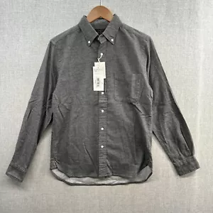 NEW Beams Japan Flannel Shirt Mens Small Gray Long Sleeve Midweight Button Down - Picture 1 of 17