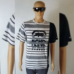 T-SHIRT UOMO ECKO UNLTD MANICA CORTA SCOLLO O NUOVA CON ETICHETTE VESTIBILITÀ REGOLARE TAGLIA L NERO/BIANCO - Foto 1 di 12