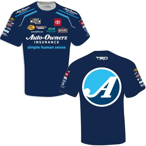 Martin Truex Jr 2023 Auto-Owners Sublimated Uniform Pit Crew T-Shirt Cover