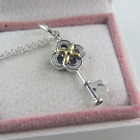 Authentic Two-tone Key & Flower Pandora Necklace