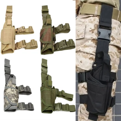 Adjustable Tactical Pistol/Gun Drop Leg Thigh Holster Mag Pouch Right Hand US - Image 1 of 4