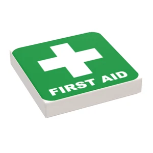 First Aid (Medical) - B3 Customs Printed 2x2 Tile made using LEGO part - Picture 1 of 1
