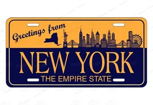 Greetings from New York City Blue Souvenir License Plate Auto ATV MOPED bike - Picture 1 of 11