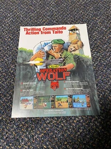 1 1988 TAITO FACTORY ORIGINAL OPERATION WOLF 2 PAGE PROMO FLYER NEW - Picture 1 of 2