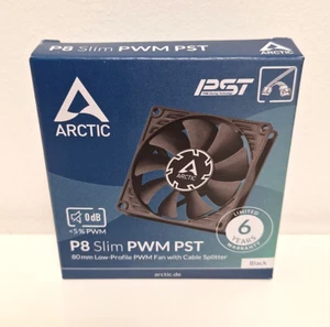 Arctic P8 Slim PWM PST 80mm Low Profile Case Fan 3000RPM 22.5 CFM 4-Pin Splitter - Picture 1 of 4