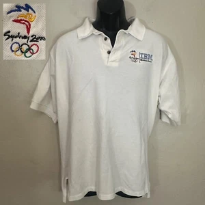 Polo bordado Sydney Olympics 2000 XL ligeramente usado 100 % algodón 25" axilas - Imagen 1 de 4
