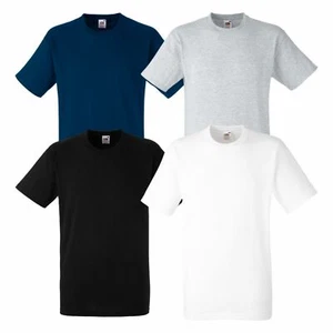 FRUIT OF THE LOOM Men's Heavy Cotton T-Shirt Plain Short Sleeve T Round Neck Tee - Picture 1 of 10