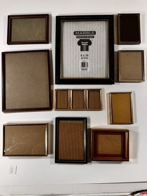 Vtg Picture Photo Frames Brass Gold Tone MCM Hinged Varies  MIXED LOT 0f 10 - Image 1 of 4