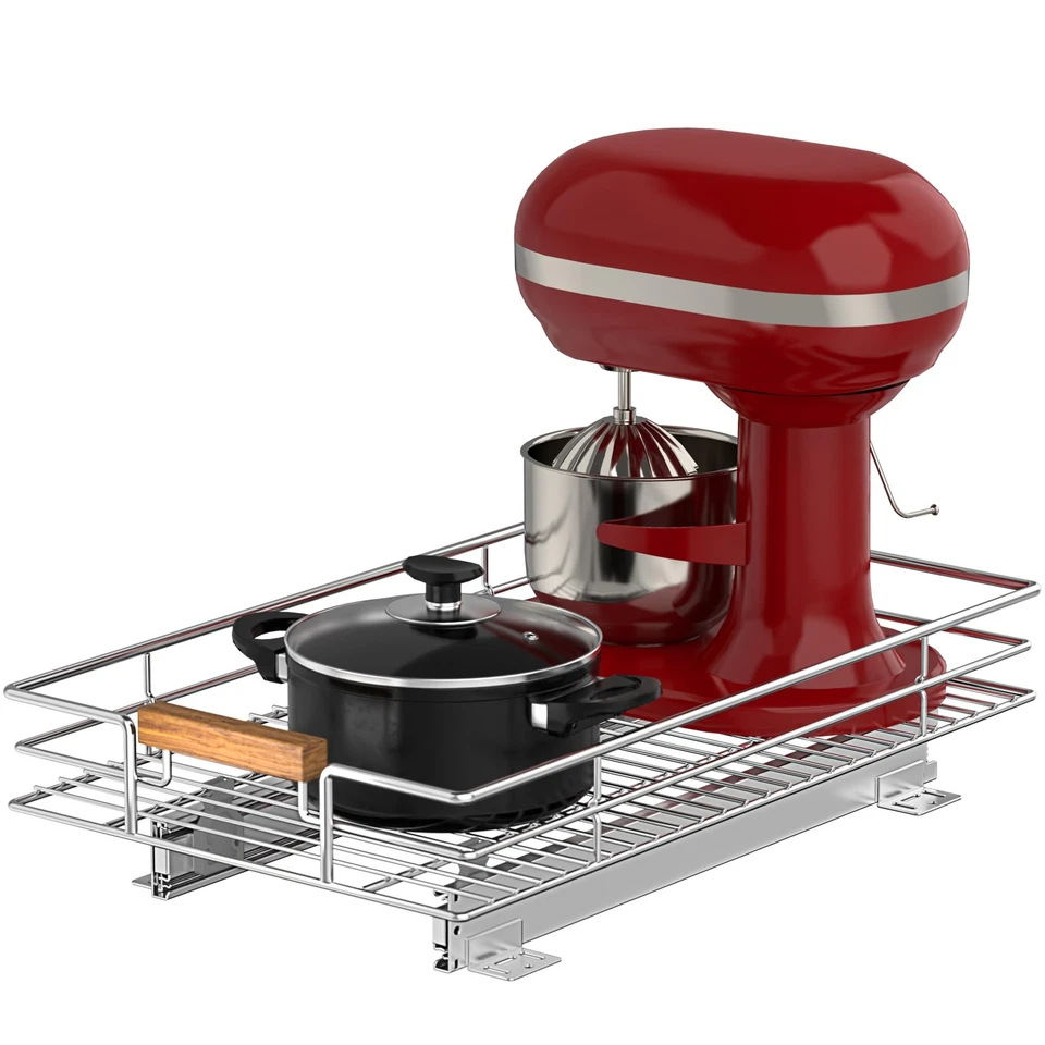 Mount Walker Pull Out Cabinet Organizer(14" W " D) Heavy Duty Slide Out ...