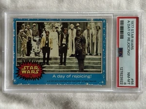 1977 TOPPS STAR WARS CARD #56 A DAY OF REJOICING! PSA 8 NM-M CENTERED! LUKE LEIA - Picture 1 of 2