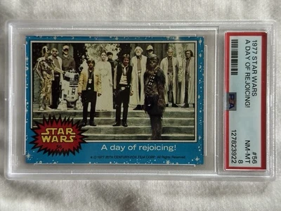 1977 TOPPS STAR WARS CARD #56 A DAY OF REJOICING! PSA 8 NM-M CENTERED! LUKE LEIA - Image 1 of 2