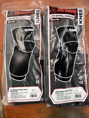 (2) NEW McDavid 647R Long Softball Sliding Pad Knee Black Large L