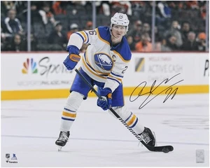 Rasmus Dahlin Buffalo Sabres Signed 16" x 20" White Jersey Shooting Photograph - Picture 1 of 1