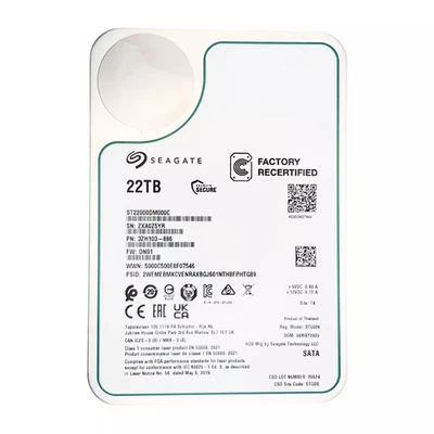 Seagate ST22000DM000C 22TB EXOS LFF 3.5in SATA-3 6G 7.2K 512MB HDD Under 10Hours - Image 1 of 3