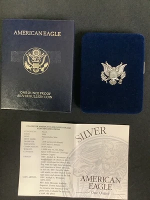 1994 P  - 1 oz American Silver Eagle Proof Coin With Box and COA  - Image 1 of 4