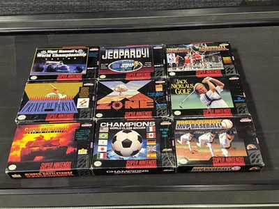 Lot of 9 Boxes *  Snes Box Only * Super Nintendo Original box - Image 1 of 4