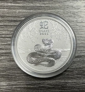 2025 1/2oz Australian Perth Mint Silver Lunar Series III: Year of the Snake - Picture 1 of 2