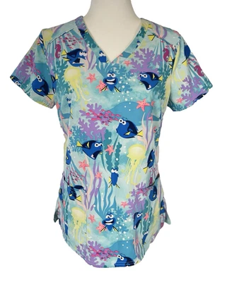 Dory Finding Nemo PIXAR Scrub top Women’s Size S Colorful Pediatrics Dental - Image 1 of 4