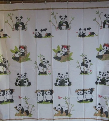 Cortina de chuveiro designer para banheiro com pandas 68x68 fofa adorável ursos panda poli - Imagem 1 de 4