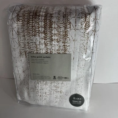 West Elm Set of 2 Echo Print Curtains 48 x 96 in Gold Dust New Package - Image 1 of 4