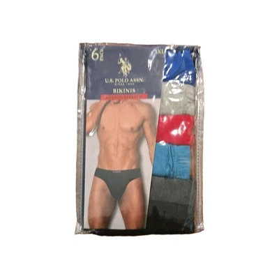 U.S. Polo Assn. Paquete de 6 ropa interior de bikini elástica de algodón para hombre talla 3XL (48-50) Foto 1 de 4