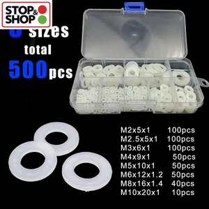 1150/700/500Pcs Plastic Nylon Flat Washer Plain Spacer Insulation Gasket Ring Mi - Picture 1 of 17
