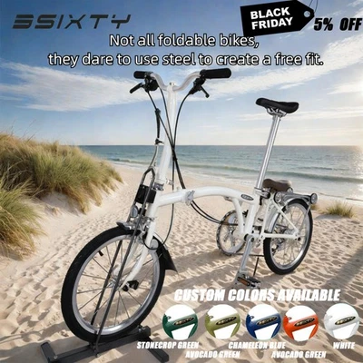3SIXTY Faltrad im Brompton Style 4 Gang 16 Zoll Leichtes Klappfahrrad - Bild 1 von 4