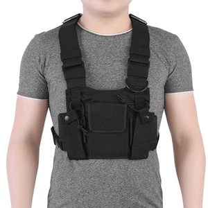 High Quality Nylon Walkie Talkie Chest Bag Universal Hands Free Adjustable B HLF - Photo 1/7