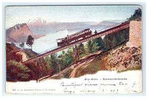 Rigi-Bahnen Schnurtobelbrücke Schweizer Bergbahn Postkarte 1907 - geknickt - Bild 1 von 2