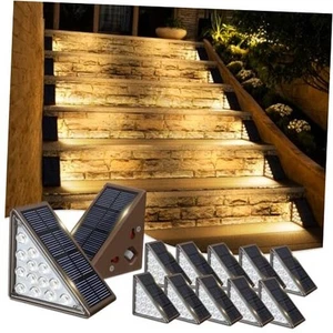 Solar Step Lights for Outside,12pack Solar Stair Lights 12 pack Warm White - Picture 1 of 7