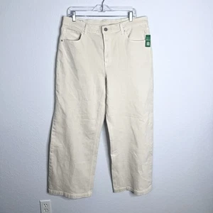 Gap Jeans Women 33 16 R High Rise Stride Wide Leg Cream CL - Picture 1 of 12