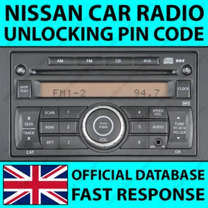 NISSAN RADIO UNLOCK PIN CODE CLARION CD JUKE MICRA NAVARA NOTE QASHQAI X-TRAIL - Picture 1 of 5