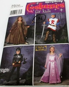 Disfraces para niños con patrón de costura Simplicity 5520 talla A 3,4,5,6,7,8 túnica de vestir - Imagen 1 de 5
