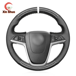 Black Genuine Leather Car Steering Wheel Cover For Opel Astra J Mokka X Zafira C - Picture 1 of 10