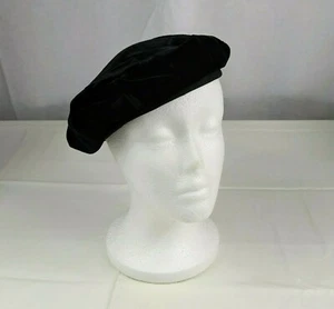 VTG Black Velvet Like Hat Artist Painters Cap Cosplay Cute Costume Theater Posh  - Picture 1 of 9