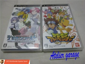 USED SONY PSP Digimon Adventure + World Re Digitize 2 Set Japanese Version - Picture 1 of 12