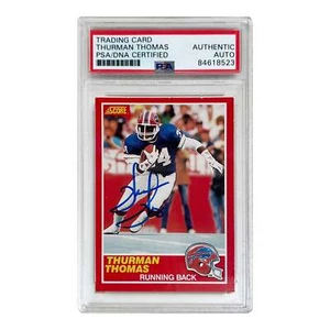 Tarjeta de novato Thurman Thomas autografiada Buffalo Bills 1989 Score Football #211 - Imagen 1 de 2