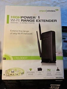 Amped Wireless SR10000 600mw High Power WiFi Range Extender 5 Wired Ports Rev1.1 - Picture 1 of 8
