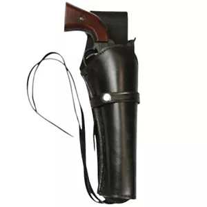 Western Holster Draw Plain Black Leather Free Shipping - Picture 1 of 3