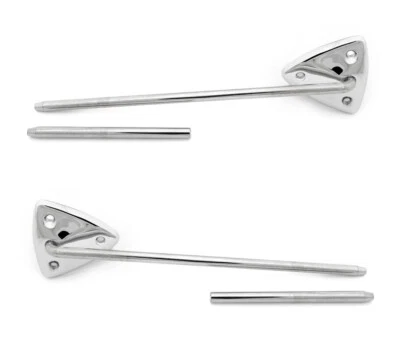 Par de suportes de para-sol interiores cromados para 1967-1968 Mercury Cougar - Imagem 1 de 4