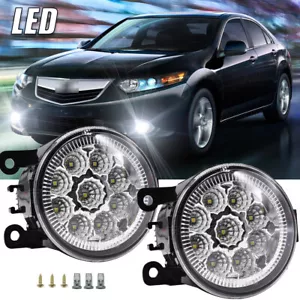 Pair Front Bumper Fog Light Lamps For Acura TSX 2011-2014 Clear Lens Replacement - Bild 1 von 10