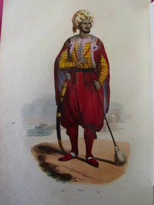 COSTUME EGYPTE / Cawas 1847 rehaussée de couleurs - Picture 1 of 2