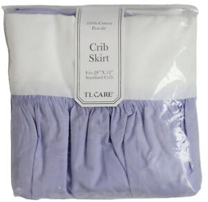 TL Care 100% Cotton Percale Fine Tailored Crib Skirt Lavender Purple Girls 