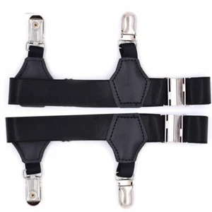 Mens Adjustable 1 Pair Elastic Sock Suspenders Garter Hold Up Braces Clip Grip - Picture 1 of 2