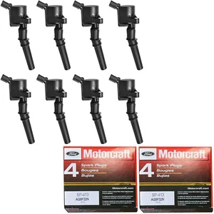 Motorcraft Suppressor Spark Plug & Racing Ignition Coil For Ford F-150 4.6L V8 - Picture 1 of 10
