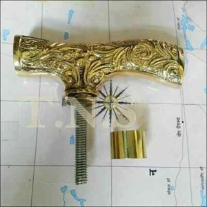 Brass Victorian T- Shape Handle for Wooden Walking Stick Cane Designer Gift - Picture 1 of 4