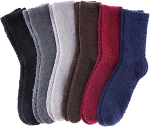 Mens Fuzzy Slipper Socks Super Soft Cozy Fluffy Winter Warm Sleeping Socks - Picture 1 of 12