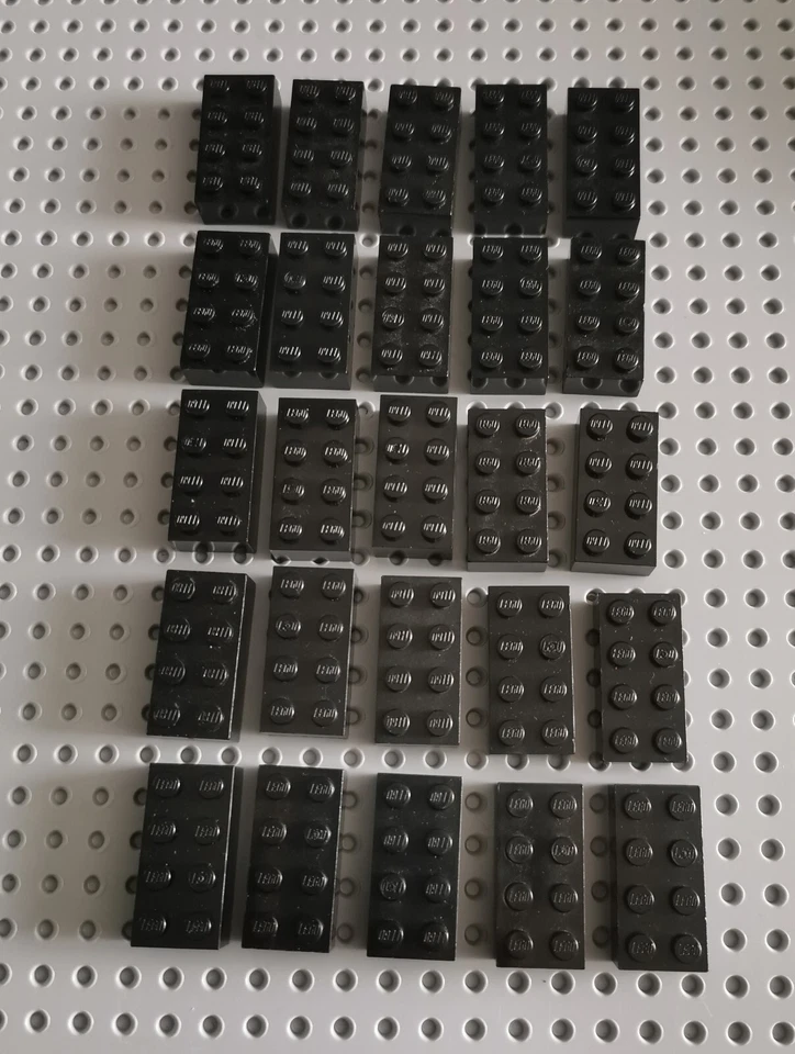 LEGO Basic Baustein Grundstein Basisstein 2x4 schwarz 20 stk black Brick 3001 R1 - Bild 1 von 1