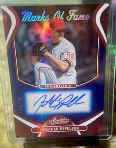 2022 Panini Absolute Marks of Fame Spectrum Blue /75 Jonathan Papelbon #MOF-JP - Picture 1 of 6